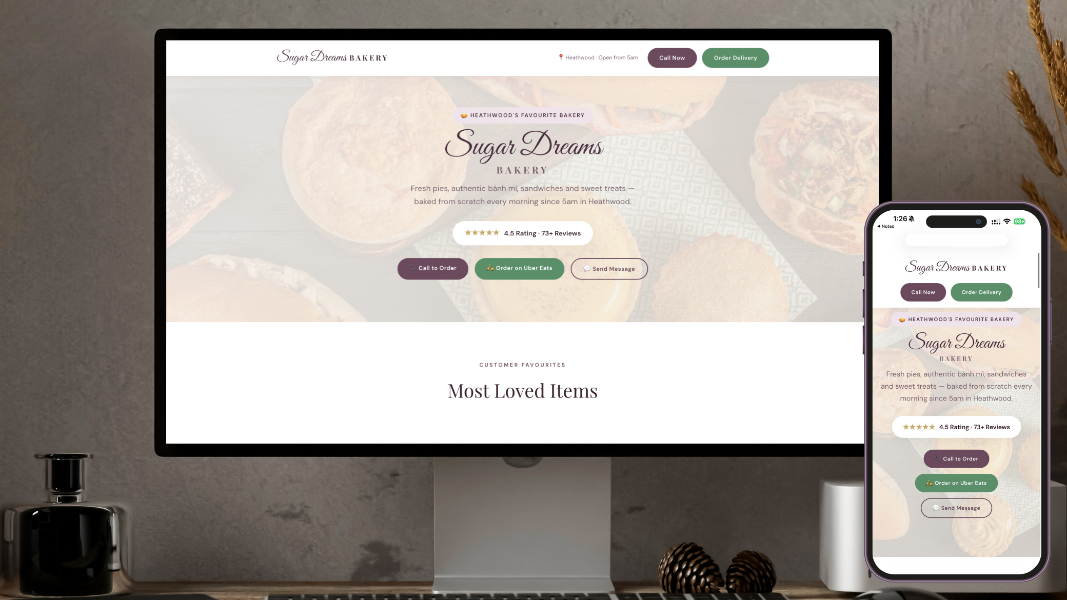 Sugar Dreams Bakery mockup